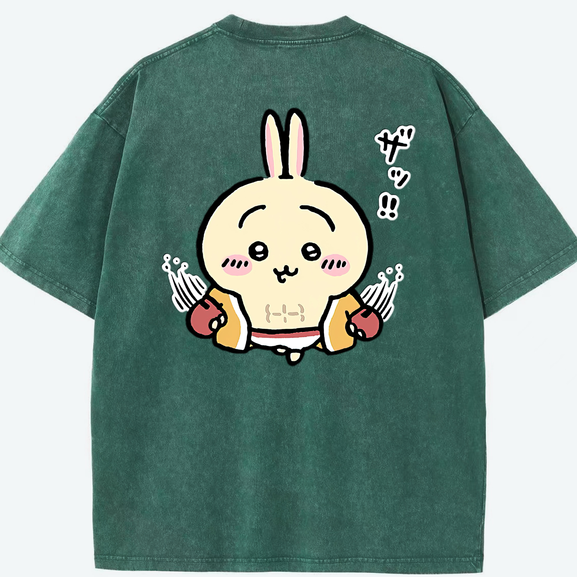 （画像用） ちいかわ うさぎ Chii-kawa usagi 綿100% ヴィンテージ風 半袖Tシャツ（背面プリント）